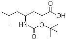 structure of CAS# 146453-32-9, (R)-4-[(tert-Butoxy)carbonyl]amino-6-methylheptanoic acid;Boc-(R)-4-Amino-6-methylheptanoic acid