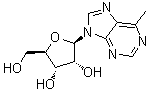 6-甲基-9-beta-D-呋喃核糖基嘌呤分子结构 (CAS 14675-48-0)