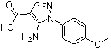结构式 CAS# 14678-95-6, 5-氨基-1-(4-甲氧基苯基)-1H-吡唑-4-羧酸