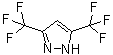 structure of CAS# 14704-41-7, 3,5-Di(trifluoromethyl)pyrazole;3,5-Bis(trifluoromethyl)-1H-pyrazole; 3,5-Bis(trifluoromethyl)pyrazole