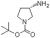 结构式 CAS# 147081-44-5, (S)-1-Boc-3-氨基吡咯烷; (S)-1-叔丁氧羰基-3-氨基吡咯烷