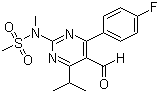 structure of CAS# 147118-37-4, 4-(4-Fluorophenyl)-6-isopropyl-2-[(N-methyl-N-methylsulfonyl)amino]pyrimidinyl-5-yl-formyl;N-[4-(4-Fluorophenyl)-5-formyl-6-(1-methylethyl)-2-pyrimidinyl-N-methyl-methanesulfonamide