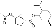 (1R,2S,5R)-薄荷基 5-乙酰氧基-[1,3]-氧硫杂环戊烷-2-羧酸酯分子结构 (CAS 147126-67-8)