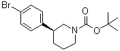 结构式 CAS# 1476776-55-2, (3S)-3-(4-溴苯基)-1-哌啶羧酸叔丁酯