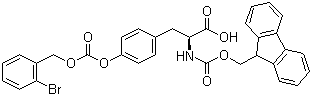 结构式 CAS# 147688-40-2, N-Fmoc-O-(2-溴苄氧羰基)-L-酪氨酸; N-芴甲氧羰基-O-(2-溴苄氧羰基)-L-酪氨酸