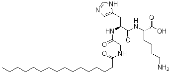 N-(1-Oxohexadecyl)glycyl-L-histidyl-L-lysine molecular structure (CAS 147732-56-7)