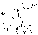 (2S,4S)-2-[[(Aminosulfonyl)[(tert-butoxy)carbonyl]amino]methyl]-4-mercapto-1-pyrrolidinecarboxylic acid tert-butyl ester molecular structure (CAS 148017-44-1)