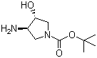 structure of CAS# 148214-90-8, trans-3-Amino-1-Boc-4-hydroxypyrrolidine;(3R,4R)-tert-Butyl 3-amino-4-hydroxypyrrolidine-1-carboxylate
