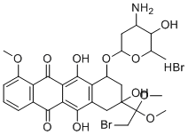 Doxorubicin EP Impurity B HBr molecular structure (CAS 148218-14-8)