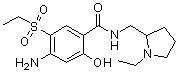 4-Amino-N-[(1-ethyl-2-pyrrolidinyl)methyl]-5-(ethylsulfonyl)-2-hydroxybenzamide molecular structure (CAS 148516-54-5)