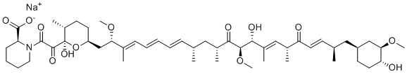 structure of CAS# 148554-65-8, seco Rapamycin Sodium Salt;sodium;(2S)-1-[2-[(2R,3R,6S)-2-hydroxy-6-[(2S,3E,5E,7E,9S,11R,13R,14R,15E,17R,19E,21R)-14-hydroxy-22-[(1S,3R,4R)-4-hydroxy-3-methoxycyclohexyl]-2,13-dimethoxy-3,9,11,15,17,21-hexamethyl-12,18-dioxodocosa-3,5,7,15,19-pentaenyl]-3-methyloxan-2-yl]-2-oxoacetyl]piperidine-2-carboxylate