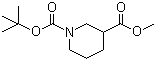 structure of CAS# 148763-41-1, Methyl N-Boc-piperidine-3-carboxylate;N-Boc-nipecotic acid methyl ester