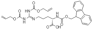 N5-[Bis[[(2-propenyloxy)carbonyl]amino]methylene]-N2-[(9H-fluoren-9-ylmethoxy)carbonyl]-L-ornithine molecular structure (CAS 148893-34-9)