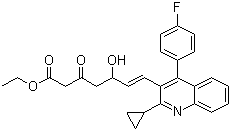 structure of CAS# 148901-69-3, Ethyl (E)-7-[4-(4'-fluorophenyl)-2-(cyclopropyl)-3-quinolinyl]-5-hydroxy-3-oxo-6-heptenoate;(E)-7-[2-Cyclopropyl-4-(4-fluorophenyl)-3-quinolinyl]-5-hydroxy-3-oxo-6-heptenoic acid ethyl ester