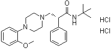 (R)-N-(1,1-Dimethylethyl)-4-(2-methoxyphenyl)-alpha-phenyl-1-piperazinepropanamide dihydrochloride molecular structure (CAS 149007-53-4)