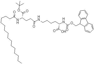 Fmoc-Lys(Pal-Glu-OtBu)-OH molecular structure (CAS 1491158-62-3)
