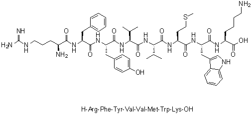 L-精氨酰-L-苯丙氨酰-L-酪氨酰-L-缬氨酰-L-缬氨酰-L-蛋氨酰-L-色氨酰-L-赖氨酸分子结构 (CAS 149234-04-8)