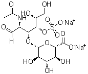 2-(乙酰氨基)-2-脱氧-3-O-beta-D-吡喃葡糖酸基-D-半乳糖 4-(硫酸氢酯)二钠盐分子结构 (CAS 149406-52-0)