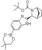 (1R,3S,4S)-3-[6-(5,5-Dimethyl-1,3,2-dioxaborinan-2-yl)-1H-benzimidazol-2-yl]-2-azabicyclo[2.2.1]heptane-2-carboxylic acid 1,1-dimethylethyl ester molecular structure (CAS 1499193-75-7)