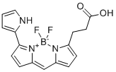 structure of CAS# 150173-78-7, Bodipy 576/589;3-[2,2-difluoro-12-(1H-pyrrol-2-yl)-3-aza-1-azonia-2-boranuidatricyclo[7.3.0.03,7]dodeca-1(12),4,6,8,10-pentaen-4-yl]propanoic acid