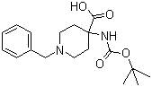 1-Benzyl-4-(tert-butoxycarbonylamino)piperidine-4-carboxylicacid molecular structure (CAS 150435-81-7)