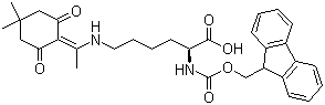 N-Fmoc-N'-[1-(4,4-Dimethyl-2,6-dioxocyclohexylidene)ethyl]-L-lysine molecular structure (CAS 150629-67-7)