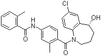 结构式 CAS# 150683-30-0, 托伐普坦; N-[4-[(5R)-7-氯-5-羟基-2,3,4,5-四氢-1-苯并氮杂卓-1-甲酰基]-3-甲基苯基]-2-甲基苯甲酰胺