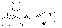 结构式 CAS# 1508-65-2, 盐酸奥昔布宁; 4-(二乙基氨基)丁-2-炔 环己基苯基羟基乙酸酯盐酸盐