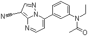 structure of CAS# 151319-34-5, Zaleplon;N-[3-(3-cyanopyrazolo[1,5-a]pyrimidin-7-yl)phenyl]-N-ethylacetamide