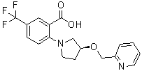 structure of CAS# 1515856-92-4, 2-[(3S)-3-(2-Pyridinylmethoxy)-1-pyrrolidinyl]-5-(trifluoromethyl)benzoic acid