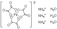 Triammonium trioxalatoferrate trihydrate molecular structure (CAS 15187-32-3)