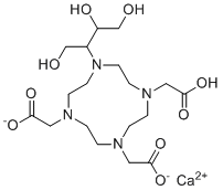 结构式 CAS# 151878-23-8, 2,2'-(7-(羧甲基)-10-((2R,3S)-1,3,4-三羟基丁烷-2-基)-1,4,7,10-四氮杂环十二烷-1,4-二基)二乙酸钙相对配合物
