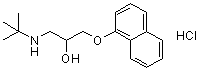1-(叔丁基氨基)-3-(1-萘基氧基)-2-丙醇盐酸盐分子结构 (CAS 15230-34-9)