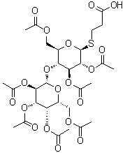 3-[[2,3,6-Tri-O-acetyl-4-O-(2,3,4,6-tetra-O-acetyl-beta-D-galactopyranosyl)-beta-D-glucopyranosyl]thio]propanoic acid molecular structure (CAS 152435-15-9)