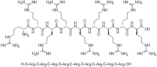 D-Arginyl-D-arginyl-D-arginyl-D-arginyl-D-arginyl-D-arginyl-D-arginyl-D-arginyl-D-arginine molecular structure (CAS 153127-44-7)
