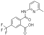 structure of CAS# 1531634-31-7, 2-[[(6-Methyl-2-pyridinyl)amino]carbonyl]-5-(trifluoromethyl)benzoic acid
