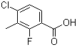 4-Chloro-2-fluoro-3-methylbenzoic acid molecular structure (CAS 153556-55-9)