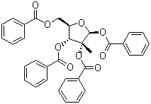 structure of CAS# 15397-15-6, 1,2,3,5-Tetra-O-benzoyl-2-C-methyl-beta-D-ribofuranose;2-C-Methyl-beta-D-ribofuranose 1,2,3,5-tetrabenzoate