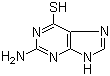 structure of CAS# 154-42-7, 6-Thioguanine;2-Amino-6-purinethiol; 2-Amino-6-mercaptopurine; 2-Aminopurine-6(1H)-thione