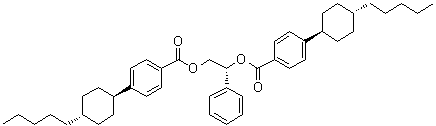 structure of CAS# 154102-21-3, 4-(trans-4-Pentylcyclohexyl)benzoic acid (1R)-1-phenyl-1,2-ethanediyl ester