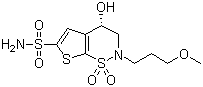 (S)-3,4-Dihydro-4-hydroxy-2-(3-methoxypropyl)-2H-thieno[3,2-e]-1,2-thiazine-6-sulfonamide 1,1-dioxide molecular structure (CAS 154127-42-1)