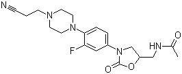 N-[[3-[4-[4-(2-Cyanoethyl)-1-piperazinyl]-3-fluorophenyl]-2-oxo-5-oxazolidinyl]methyl]acetamide molecular structure (CAS 154590-46-2)