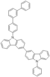 structure of CAS# 1548581-40-3, 9-([1,1':3',1''-Terphenyl]-4-yl)-9'-phenyl-9H,9'H-3,3'-bicarbazole;3-(9-phenylcarbazol-3-yl)-9-[4-(3-phenylphenyl)phenyl]carbazole