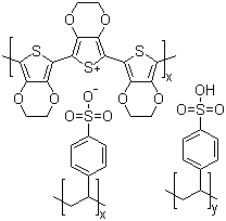 结构式 CAS# 155090-83-8, 聚(3,4-亚乙二氧基噻吩)-聚(苯乙烯磺酸)