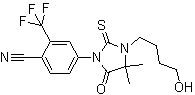 4-[4,4-Dimethyl-3-(4-hydroxybutyl)-5-oxo-2-thioxo-1-imidazolidinyl]-2-(trifluoromethyl)benzonitrile molecular structure (CAS 155180-53-3)