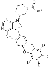 1-[(3R)-3-[4-Amino-3-[4-(phenoxy-2,3,4,5,6-d5)phenyl]-1H-pyrazolo[3,4-d]pyrimidin-1-yl]-1-piperidinyl]-2-propen-1-one molecular structure (CAS 1553977-17-5)