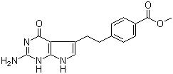 结构式 CAS# 155405-80-4, 4-[2-(2-氨基-4,7-二氢-4-氧-1H-吡咯[2,3-d]嘧啶-5-基)乙基]苯甲酸甲酯