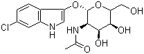 结构式 CAS# 156117-44-1, 6-氯-3-吲哚基 N-乙酰基-beta-D-氨基葡萄糖苷