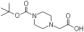 结构式 CAS# 156478-71-6, 4-Boc-1-哌嗪乙酸; 4-羧甲基哌嗪-1-甲酸叔丁酯