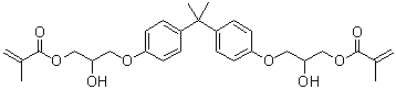 structure of CAS# 1565-94-2, Bisphenol A glycidylmethacrylate;CN 151; Charisma Opal; Craynor CN 151; D-GMA; Derakane 411-35; Dion VER 44070-00; Dow 411-35; Ebecryl 610; Epoxy Ester 3000M; Epoxy Ester 3000MK